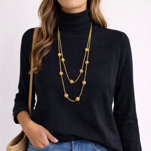 Vintage Gold Filagree Balls Layered Necklace